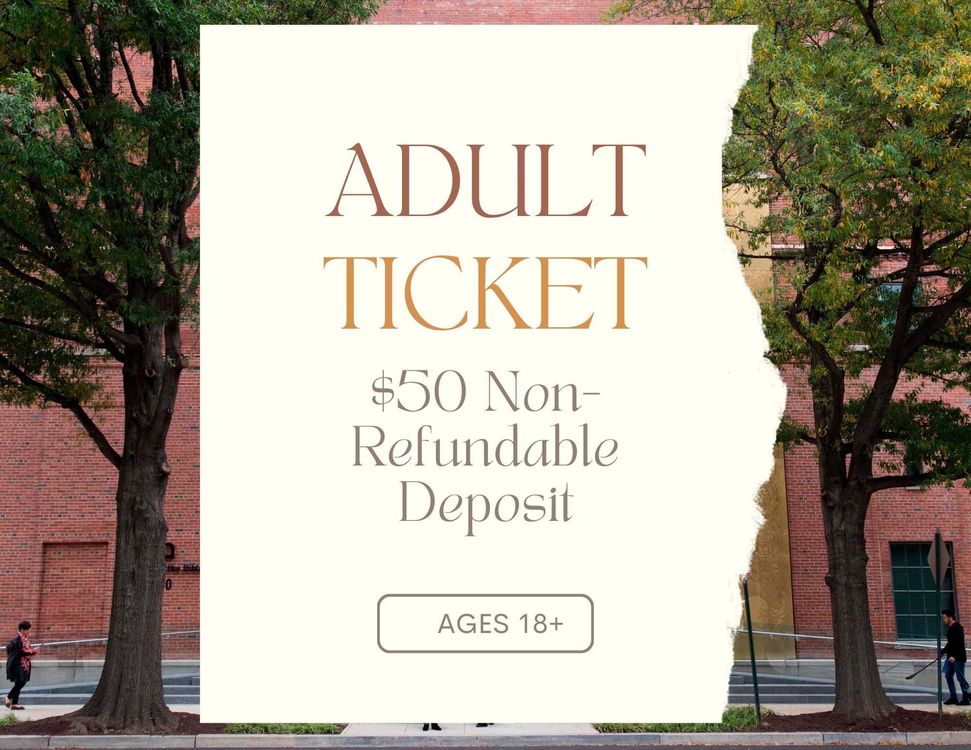 ADULT TICKET- Bible Museum Trip Non-Refundable Deposit- (ADULT TICKETS)